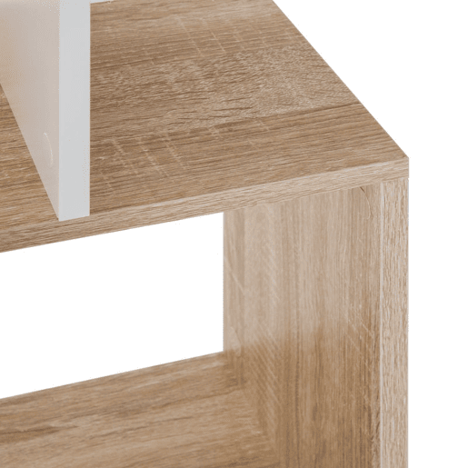 HOMCOM Estante de 5 Níveis, Estante para Livros em Forma de S com 10 Prateleiras, para Sala de Estar, Quarto, Escritório, 60x24x184,5 cm, Branco e Natural