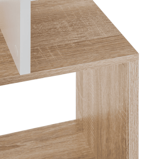 HOMCOM Estante de 5 Níveis, Estante para Livros em Forma de S com 10 Prateleiras, para Sala de Estar, Quarto, Escritório, 60x24x184,5 cm, Branco e Natural