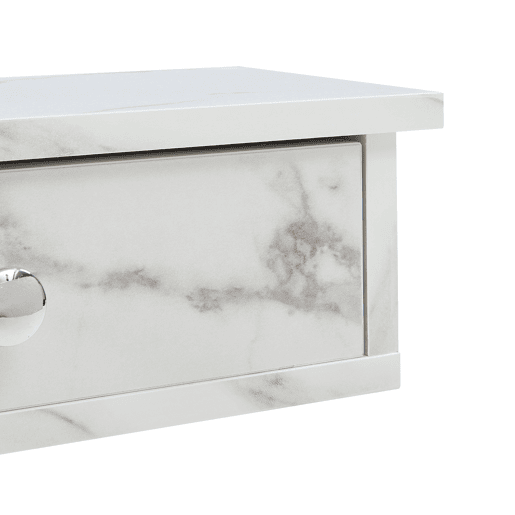 Prateleira de parede Geeste com 2 gavetas 60x15x10cm Mármore branco en.casa