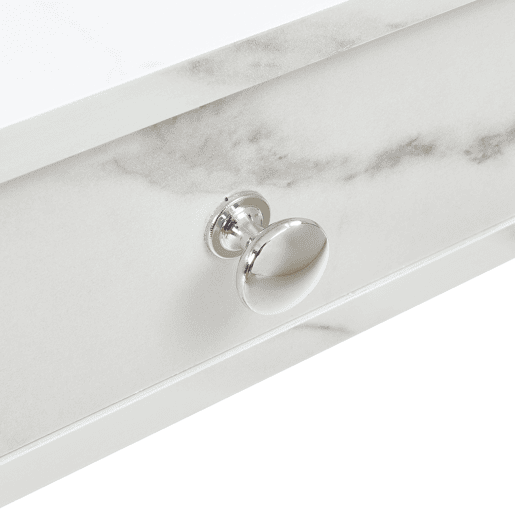 Prateleira de parede Geeste com 2 gavetas 60x15x10cm Mármore branco en.casa