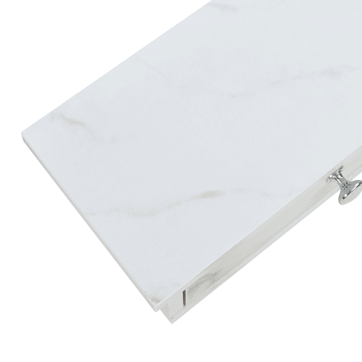 Prateleira de parede Geeste com 2 gavetas 60x15x10cm Mármore branco en.casa