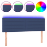 vidaXL Cabeceira de cama c luzes LED tecido 144x5x7888 cm azul