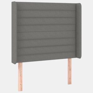 vidaXL Cabeceira cama c abas tecido 103x16x118128 cm cinzento-escuro