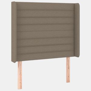 vidaXL Cabeceira cama abas tecido 103x16x118128 cm cinza-acastanhado