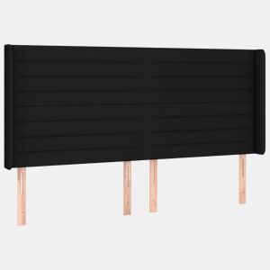 vidaXL Cabeceira de cama c abas tecido 203x16x118128 cm preto