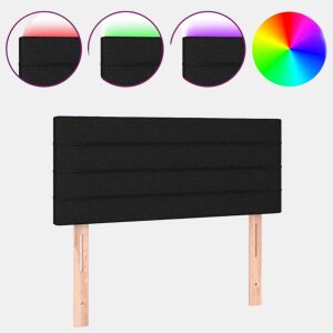vidaXL Cabeceira de cama c luzes LED tecido 90x5x7888 cm preto