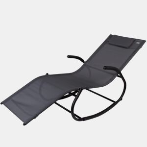 Pack 2 espreguiçadeiras de baloiço de jardim antracite calmofada Aktive
