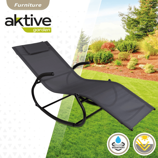 Pack 2 espreguiçadeiras de baloiço de jardim antracite calmofada Aktive