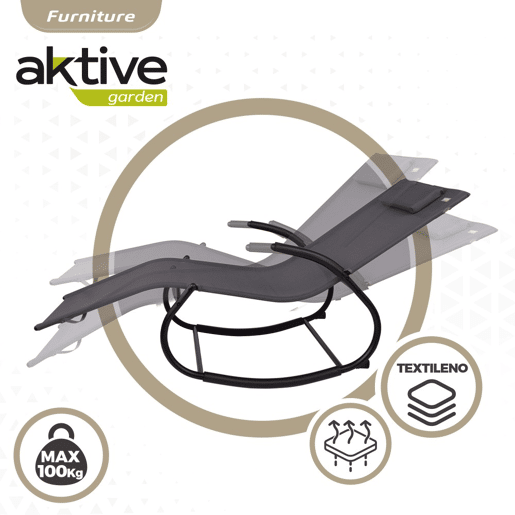 Pack 2 espreguiçadeiras de baloiço de jardim antracite calmofada Aktive