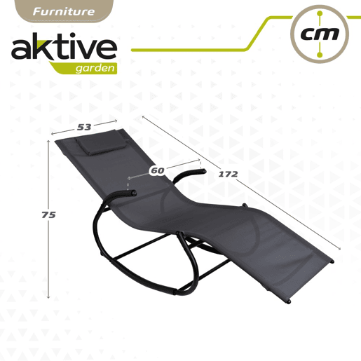 Pack 2 espreguiçadeiras de baloiço de jardim antracite calmofada Aktive