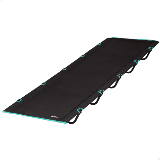 Aktive Cama de acampamento dobrável 194x65,5x14 cm preta com bolsa de transporte