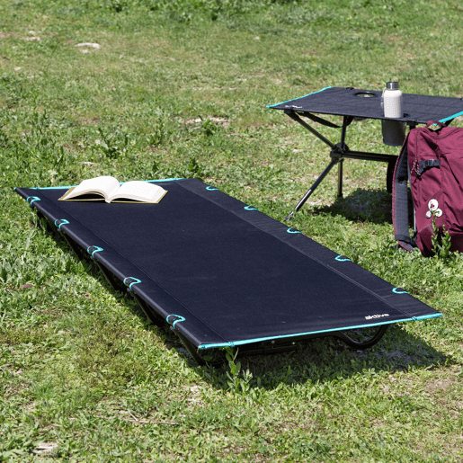 Aktive Cama de acampamento dobrável 194x65,5x14 cm preta com bolsa de transporte