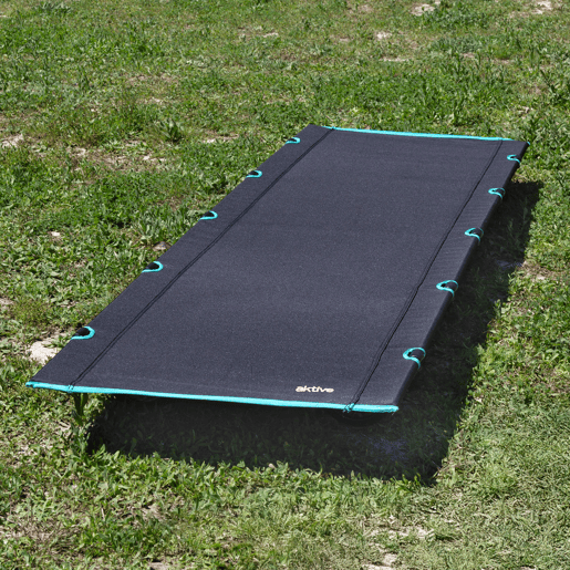Aktive Cama de acampamento dobrável 194x65,5x14 cm preta com bolsa de transporte