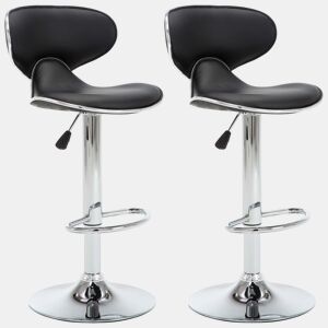 vidaXL Bancos de bar 2 pcs couro artificial preto