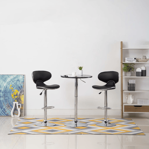 vidaXL Bancos de bar 2 pcs couro artificial preto vidaXL Bancos de bar 2 pcs couro artificial preto