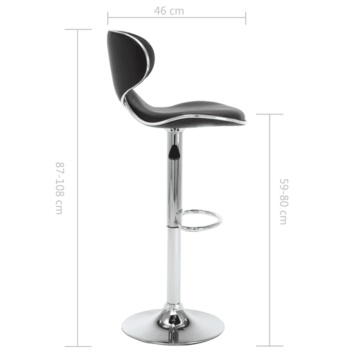 vidaXL Bancos de bar 2 pcs couro artificial preto vidaXL Bancos de bar 2 pcs couro artificial preto