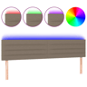 vidaXL Cabeceira cama luzes LED tecido 180x5x7888cm cinza-acastanhado