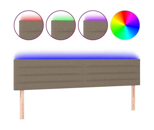 Vidaxl cabecero con led de tela gris taupe 180x5x78/88 cm