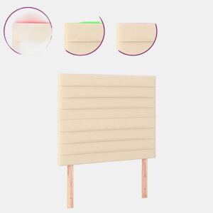 vidaXL Cabeceira de cama c LED tecido 80x5x118128cm crème