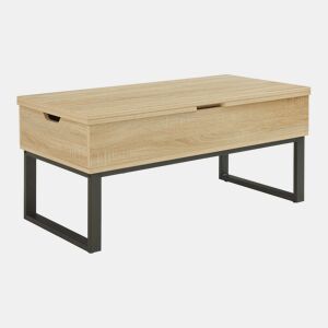 Mesa de centro Rauli com tampo elevatório e espaço de arrumação 100x50x47 cm Aspeto carvalho en.casa
