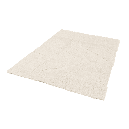 Tappy interior shaggy padrão com relevo creme, Amy, 170x120x3.5 cm