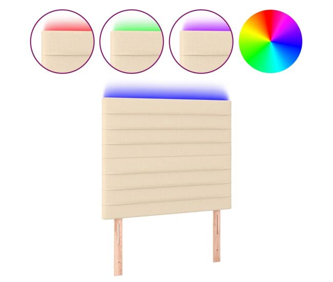 Vidaxl cabecero con luces led tela crema 100x5x118/128 cm