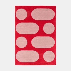 Tapete de interior com padrão moderno, Joyce, Vermelho, 160x120x2 cm