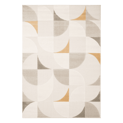 Tapete interior com padrão retro em creme, Jon, 230x160x0.9 cm