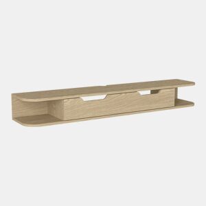 Mesa suspensa para TV Karjali com compartimentos 150x30x19 cm aspeto carvalho en.casa