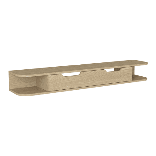 Mesa suspensa para TV Karjali com compartimentos 150x30x19 cm aspeto carvalho en.casa