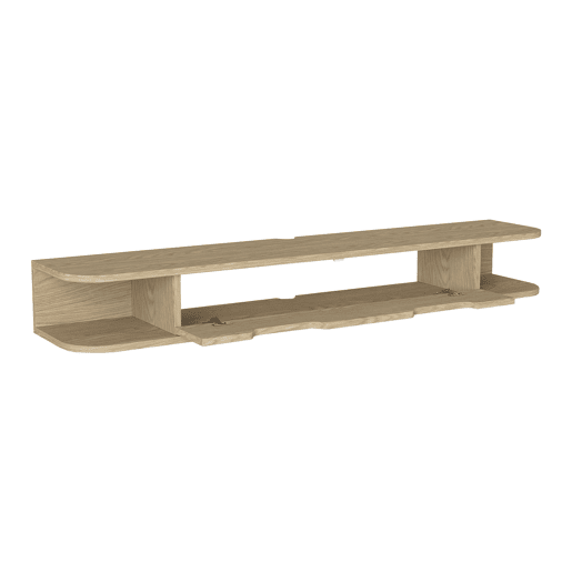 Mesa suspensa para TV Karjali com compartimentos 150x30x19 cm aspeto carvalho en.casa