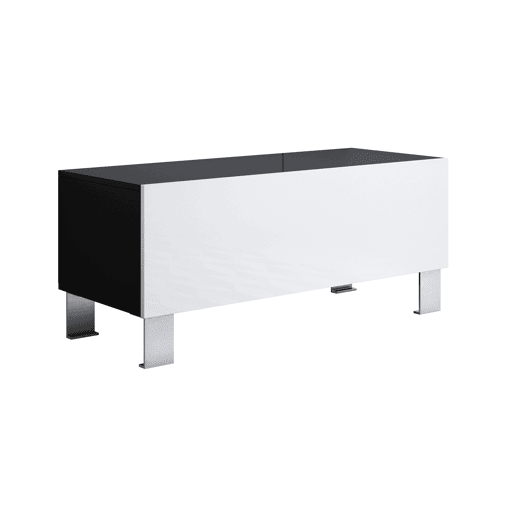 Móvel TV Sala de estar e jantar PretoBranco 100x40x42 1 porta Luke H1 Muebles Bonitos