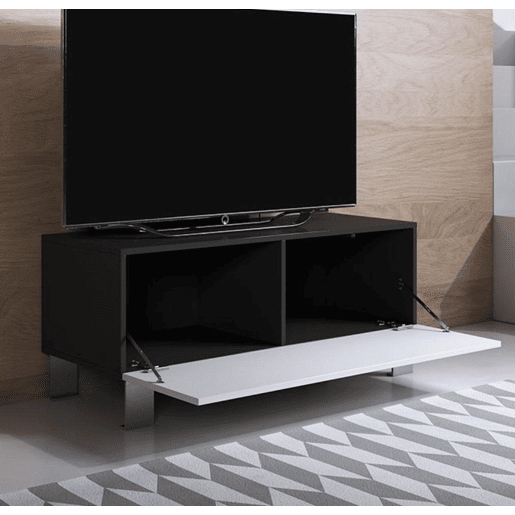 Móvel TV Sala de estar e jantar PretoBranco 100x40x42 1 porta Luke H1 Muebles Bonitos
