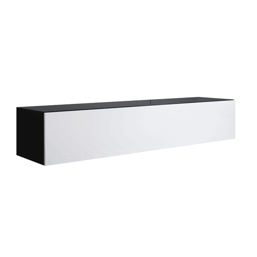 Móvel TV Sala de estar e jantar PretoBranco 160x40x32 1 porta Luke H2 Muebles Bonitos