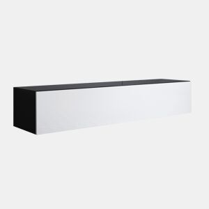Móvel TV Sala de estar e jantar PretoBranco 160x40x32 1 porta Luke H2 Muebles Bonitos