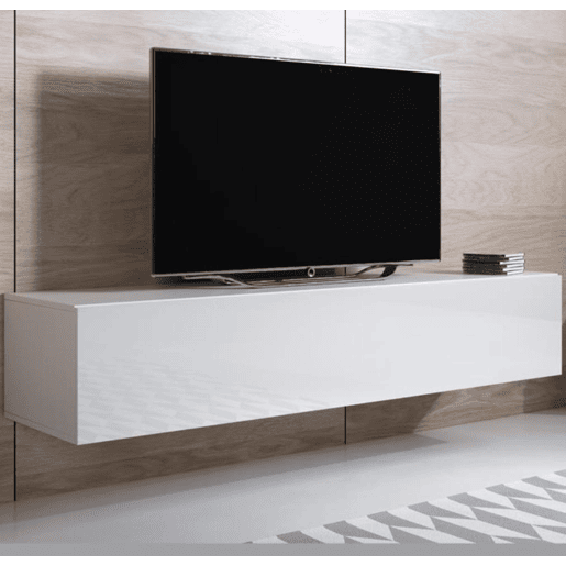 Móvel TV Sala de estar e jantar Branco 160x40x30 1 porta Luke H2 Muebles Bonitos