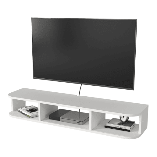 Prateleira de parede para TV Oundsvas 120x30x19 cm Branco en.casa