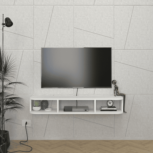 Prateleira de parede para TV Oundsvas 120x30x19 cm Branco en.casa