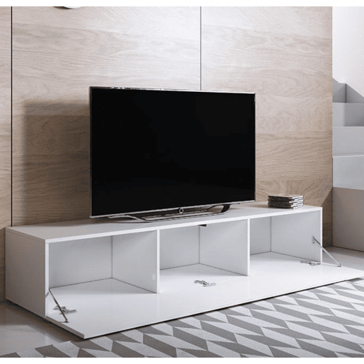 Móvel TV Sala de estar e jantar Branco 160x40x32 1 porta Luke H2 Muebles Bonitos