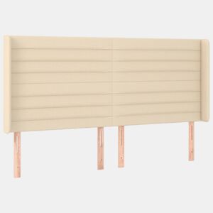 vidaXL Cabeceira de cama c abas tecido 183x16x118128 cm creme
