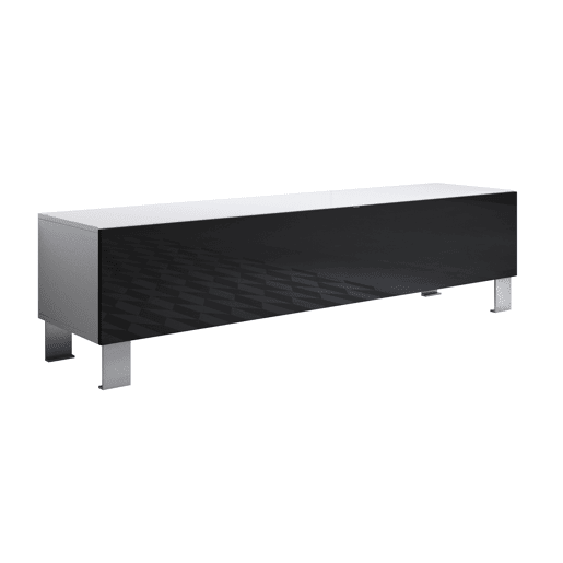 Móvel TV Sala de estar e jantar BrancoPreto 160x40x42 1 porta Luke H2 Muebles Bonitos