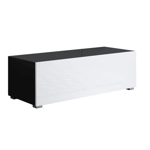 Móvel TV Sala de estar e jantar PretoBranco 100x40x32 1 porta Luke H1 Muebles Bonitos
