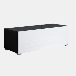 Móvel TV Sala de estar e jantar PretoBranco 100x40x32 1 porta Luke H1 Muebles Bonitos