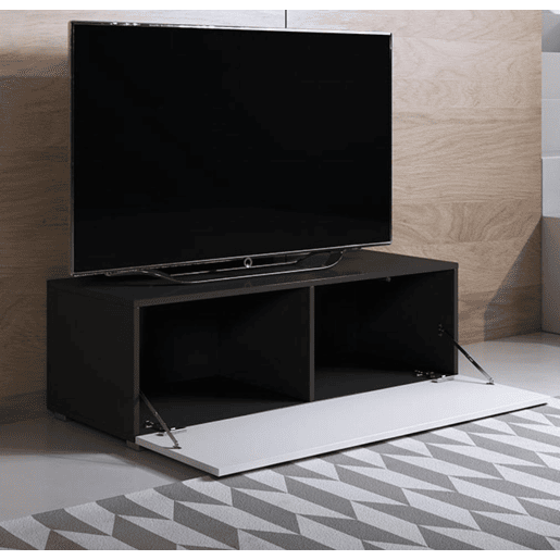 Móvel TV Sala de estar e jantar PretoBranco 100x40x32 1 porta Luke H1 Muebles Bonitos