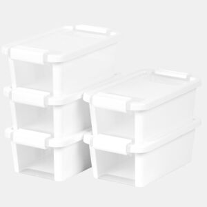 Curver Pack 5 caixas de arrumação com tampa Bi-Box 3L branco