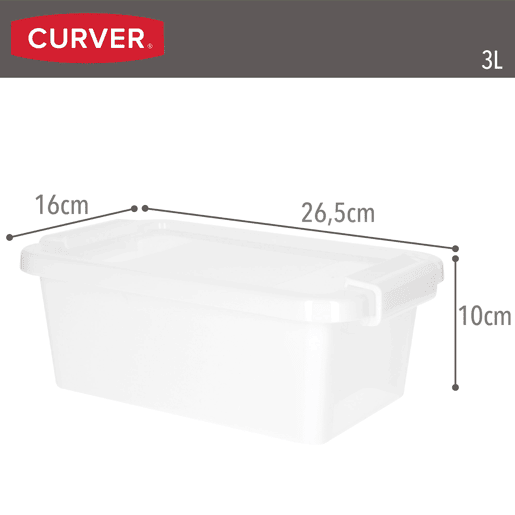 Curver Pack 5 caixas de arrumação com tampa Bi-Box 3L branco