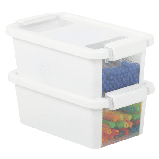 Curver Pack 5 caixas de arrumação com tampa Bi-Box 3L branco