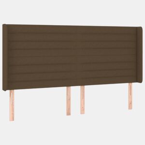 vidaXL Cabeceira cama c abas tecido 163x16x118128 cm castanho-escuro