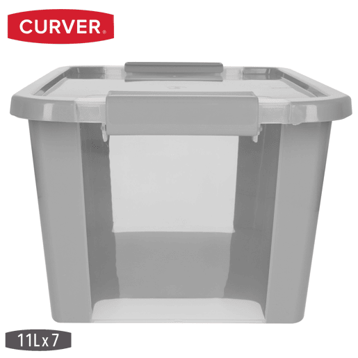 Curver Pack 7 caixas de arrumação com tampa Bi-Box 11L cinzento