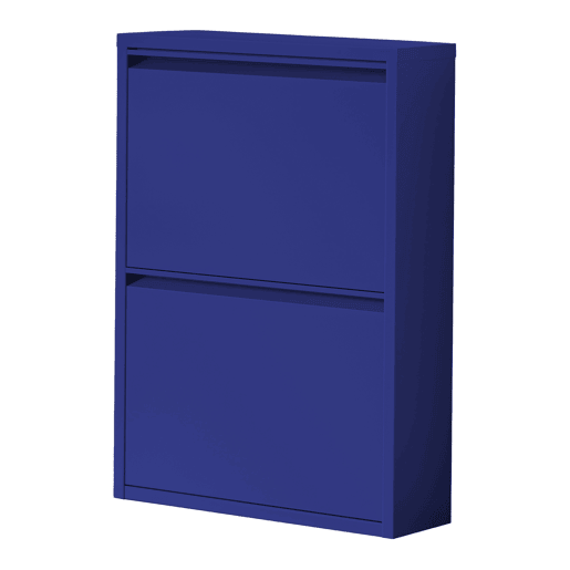 Sapateira Sokndal com 2 portas 71x50x15 cm metal - Azul escuro en.casa